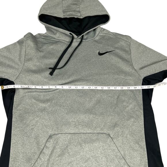 Nike Hoodie Sweatshirt Therma-Fit Light Grey Black Long Sleeve Activewear Large - Picture 4 of 12